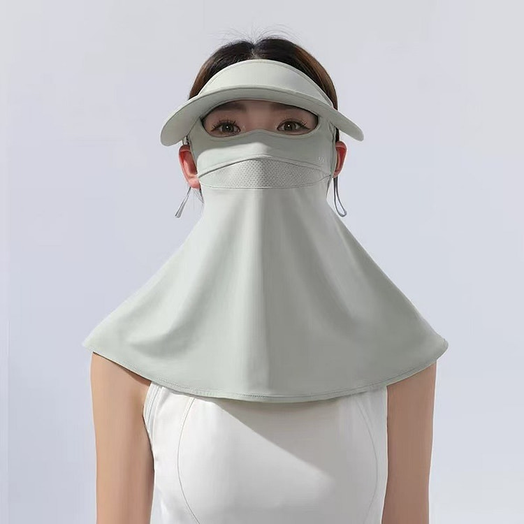 RAU防晒面罩 防晒帽口罩一体冰丝《薄荷奶绿》