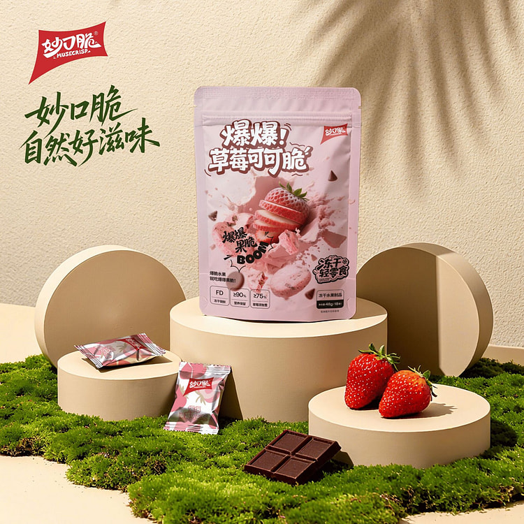 Freeze-dried strawberry crisps 48 g