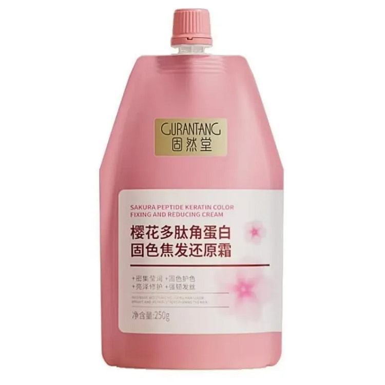 Peptide keratin color fixing and restoring cream