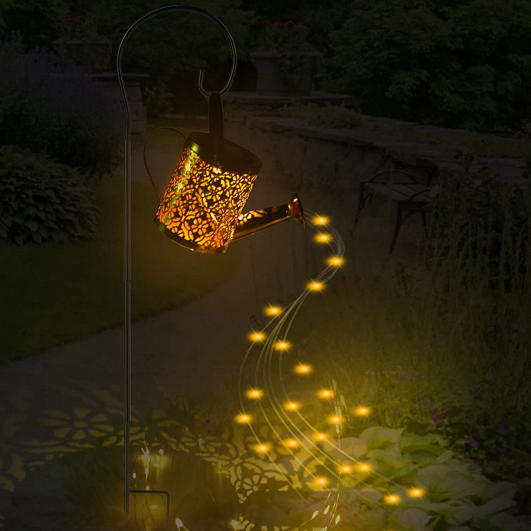 Solar Watering Can Powered String Light Hollow LED Watering Can Light Garde
