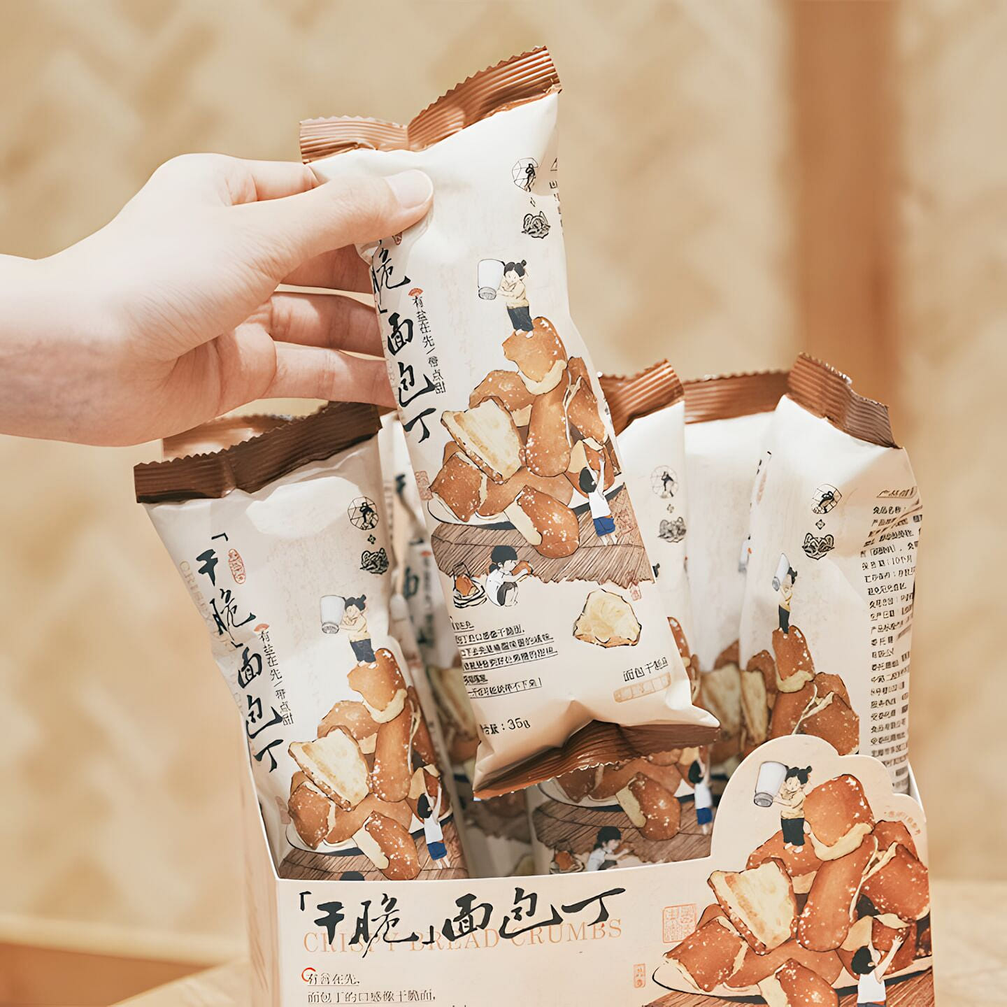 茶颜悦色干脆面包丁海盐焦糖味35克*8袋 1 包
