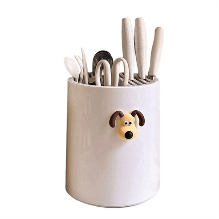 厨房旋转置物架筷笼刀具一体 奶油白 1个 1 份