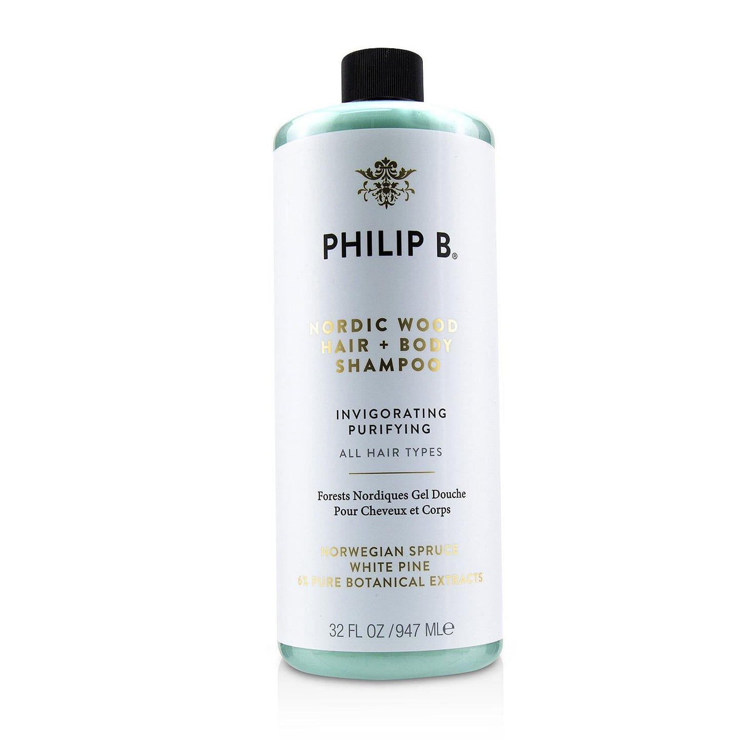 Philip B Nordic Wood Hair + Body Shampoo (Invigorating Purifying – All Hair Types) 947ml/32oz 947 ml
