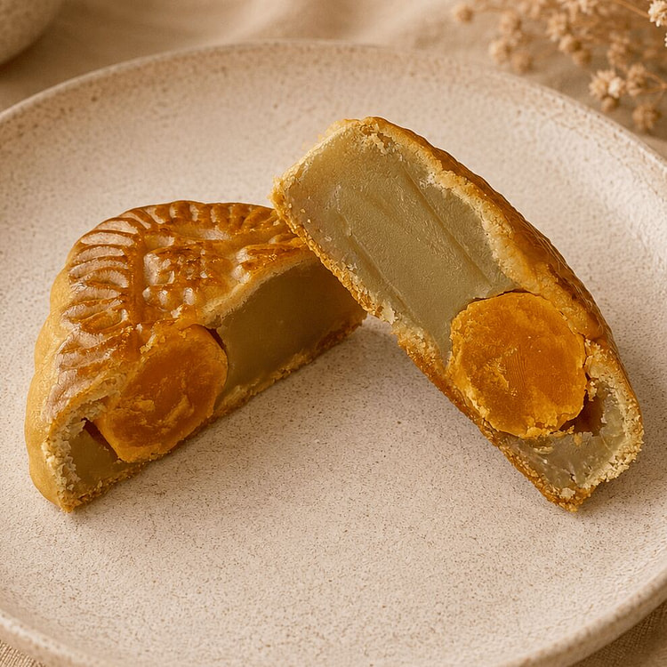 单黄白莲蓉月饼 手工现做 约150g 1 个