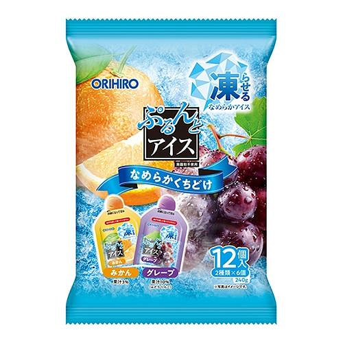 Purunto Frozen Ice [Mikan + Grape 20g, 12 pieces] 12 count