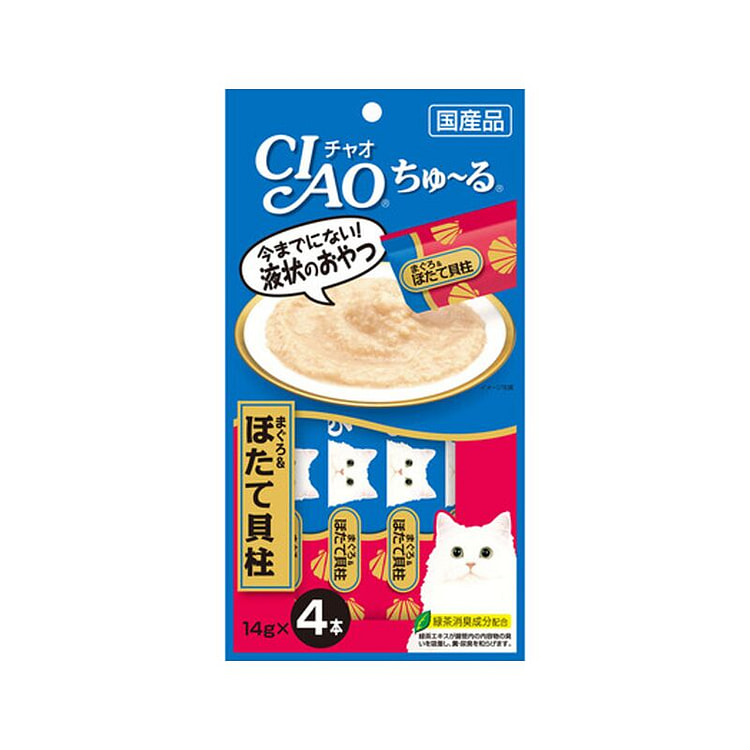 CIAO伊纳宝 金枪鱼扇贝猫条14g*4根