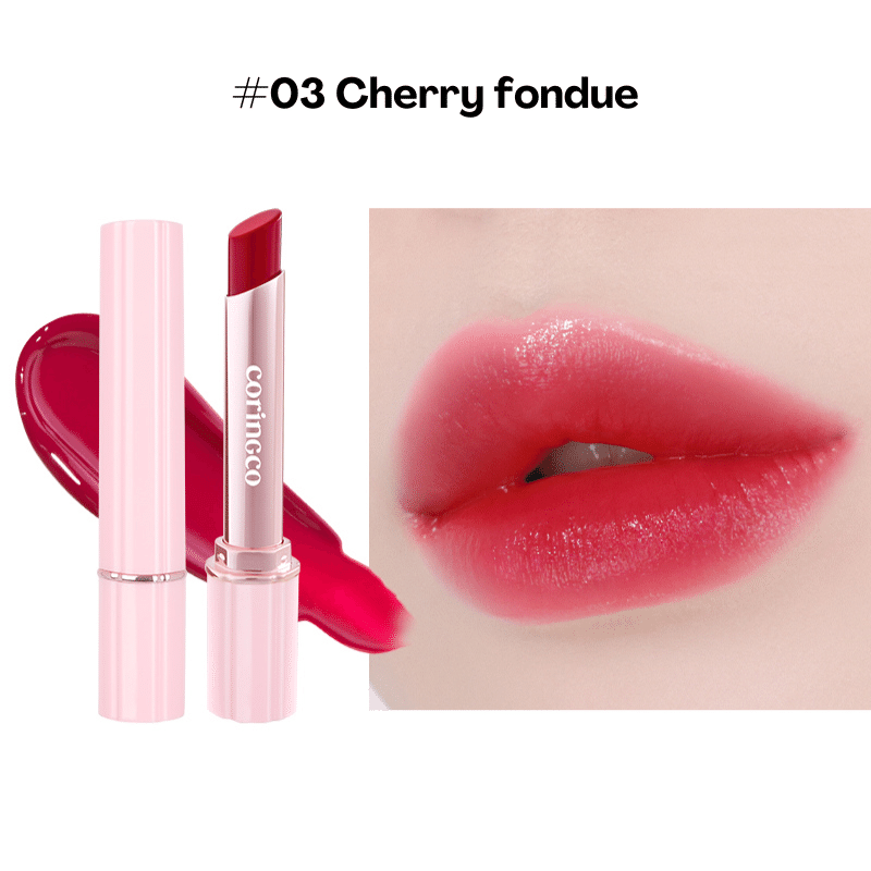 CORINGCO Pink Churros Plumping Glossy Lip Lipstick #03 Cherry Fondue 1 each