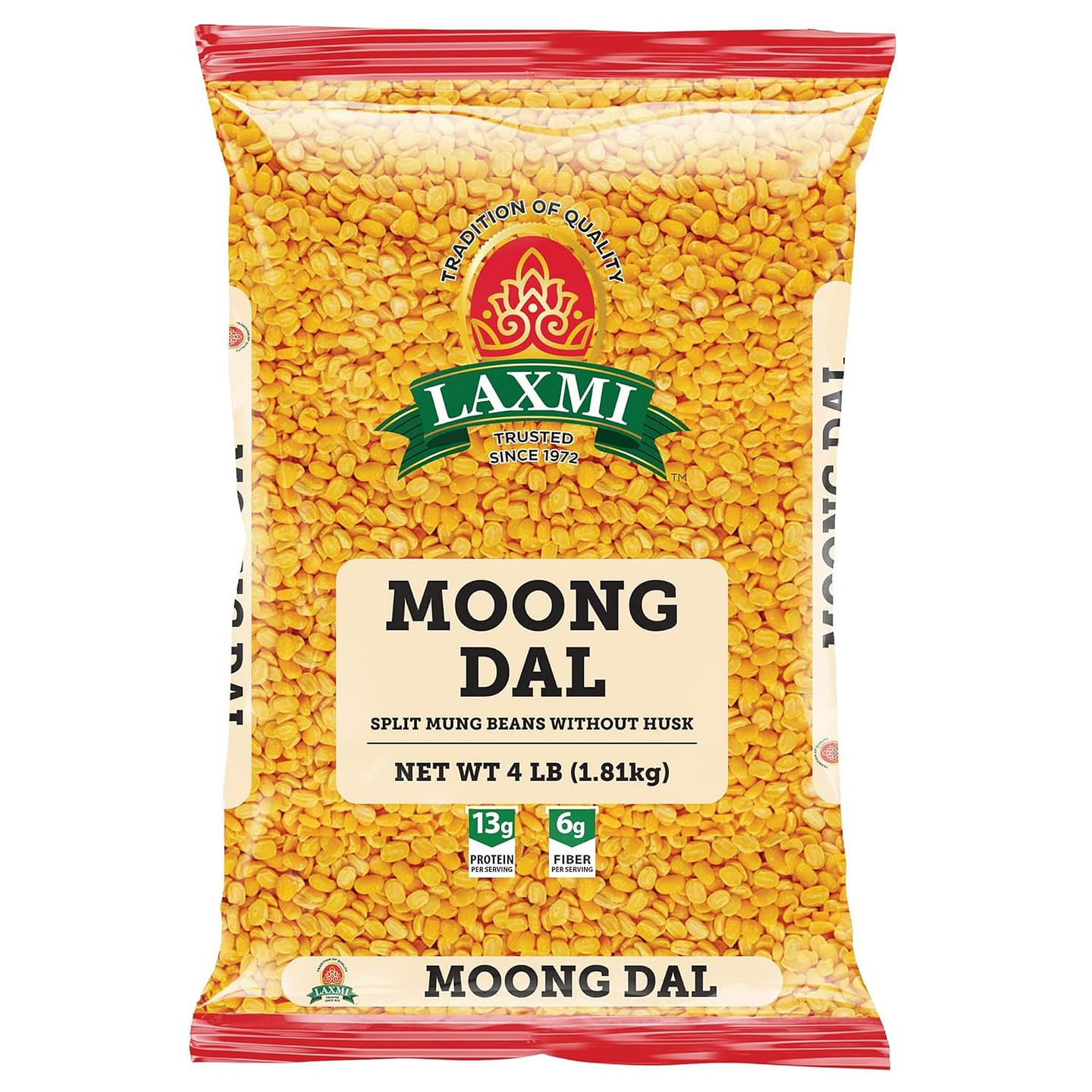 Laxmi Moong Dal (Split Mung Beans) 4LB 1 pack