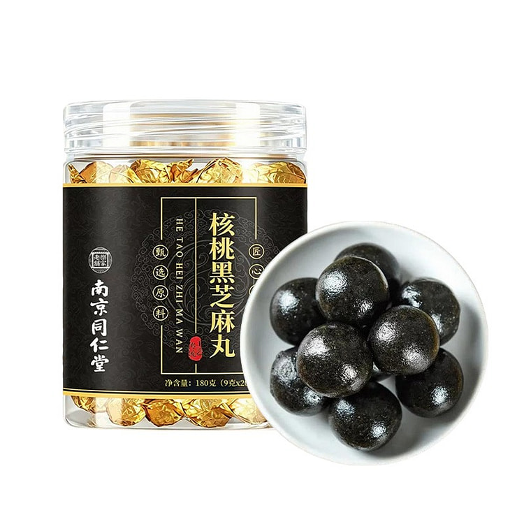 南京同仁堂 核桃黑芝麻丸 180g 罐装即食丸 180 克