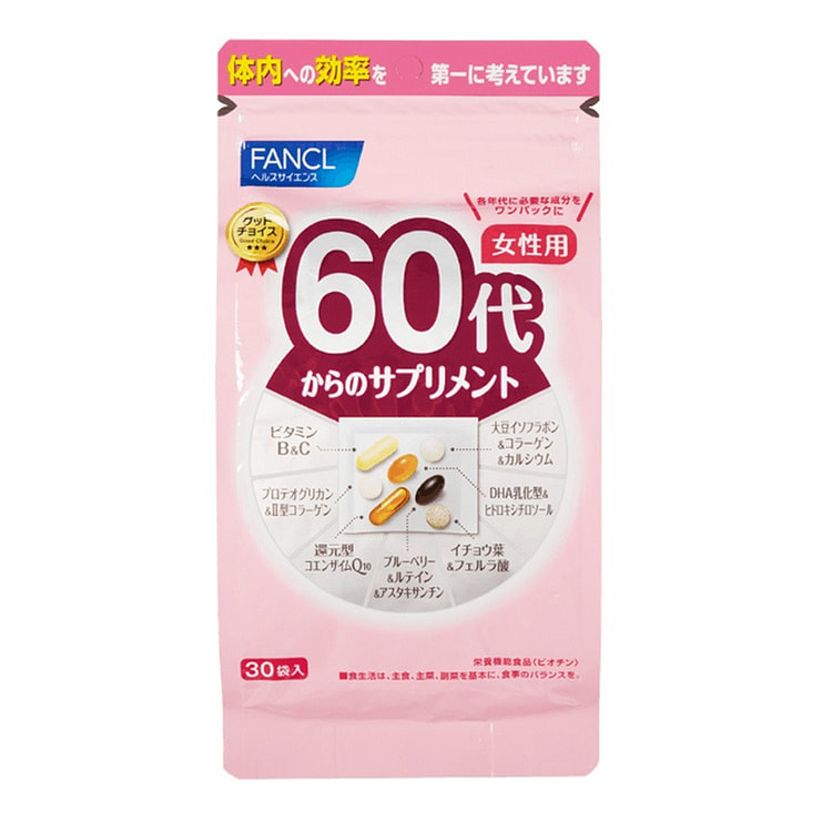 芳珂 60岁 女性八合一 综合维生素片 30袋入