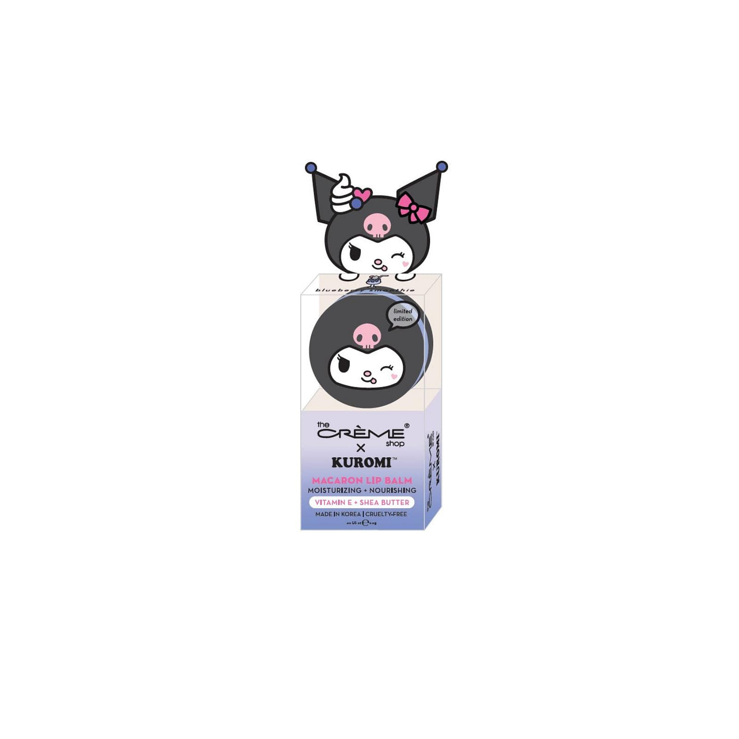 THE CREME SHOP Macaron Lip Balm – Kuromi Blueberry Smoothie 1 each