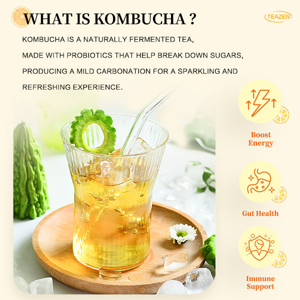 Kombucha Tea Beverage Mix 10 Sticks Lemon - Weee!