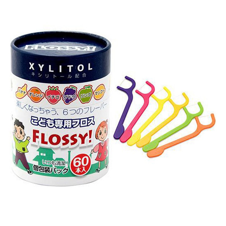 FLOSSY 儿童牙线 混合水果味 60支入