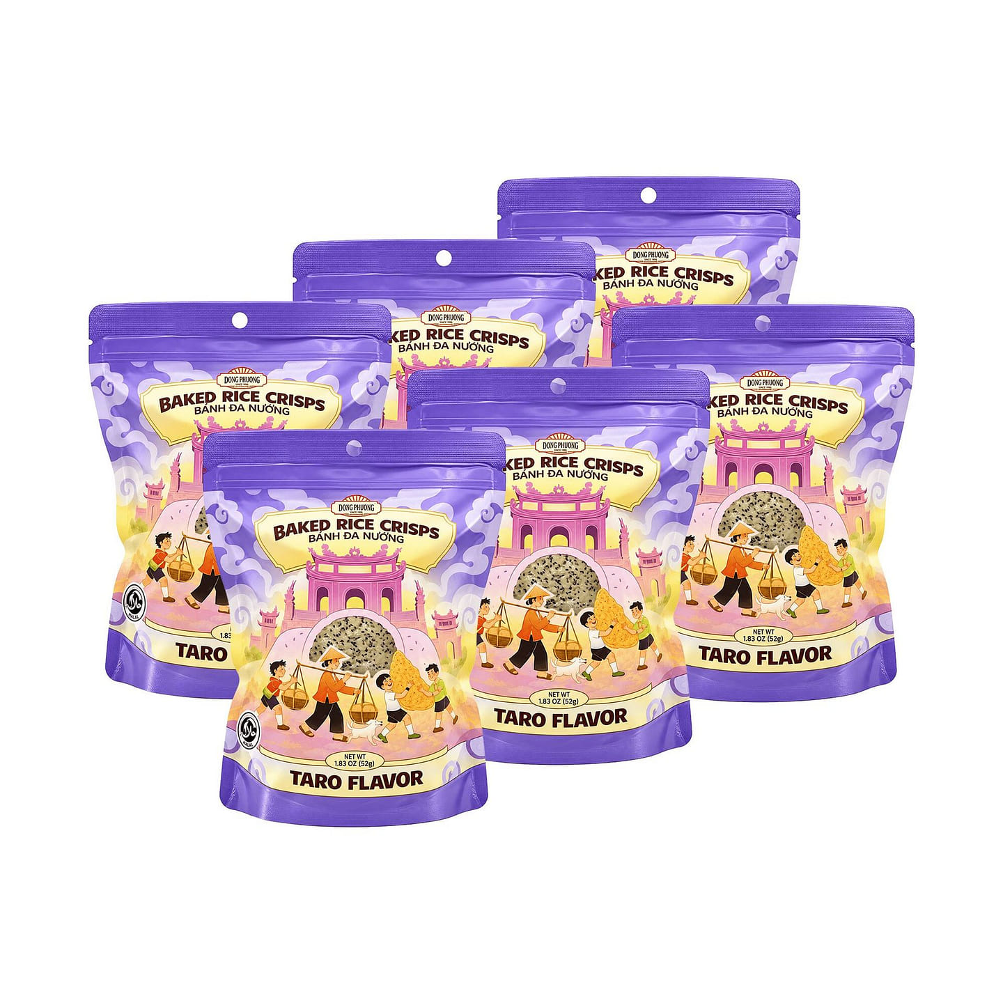 Dong Phuong Taro Baked Rice Crisps – 1.83 oz 6 box