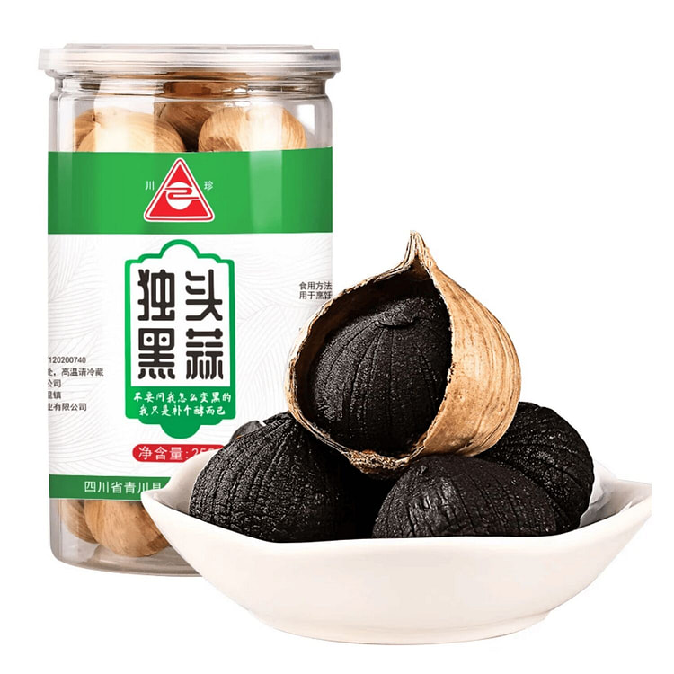 川珍独头黑蒜 紫皮黑大蒜头 大果煲汤即食 山东特产