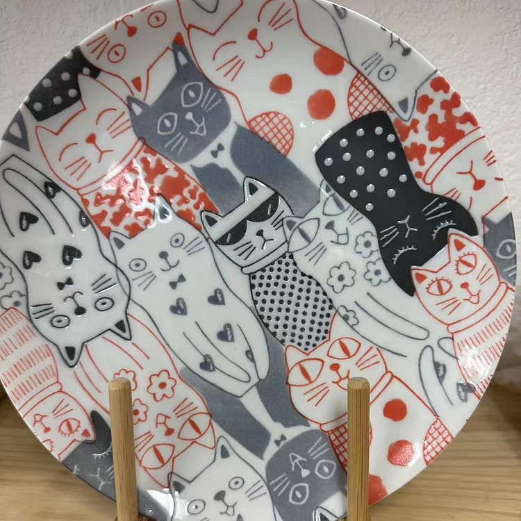 猫城故事（红蓝）意大利面盘