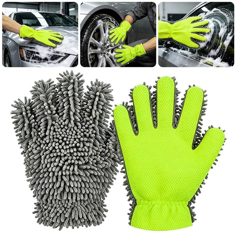 2 PCS 5-Finger Microfiber Wash Mitts 2 count