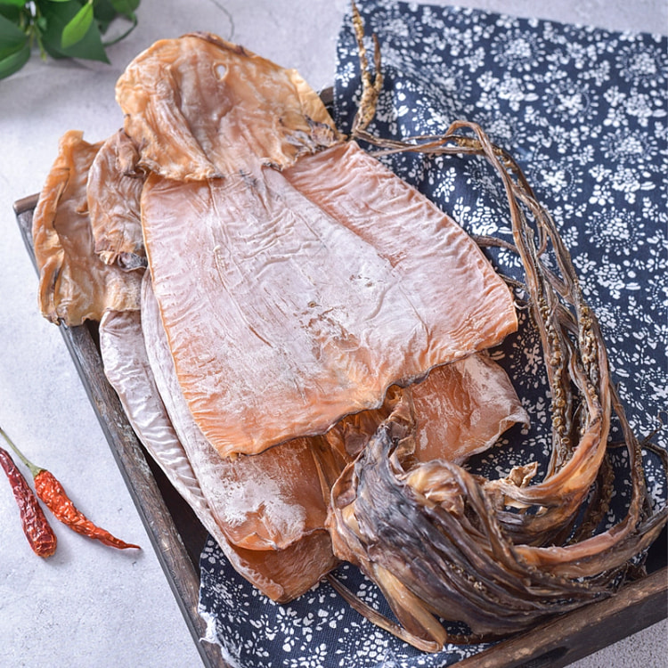 浙渔船带须大鱿鱼干500g（3~4只）海鲜干货