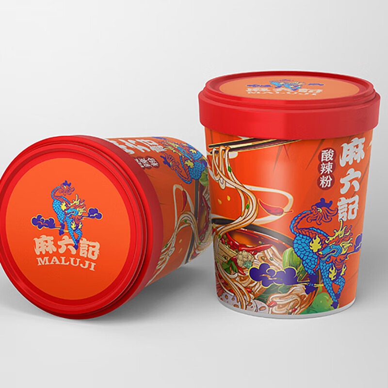 麻六记酸辣粉*2+小面*2+绵阳米粉麻辣牛肉味*2组合装方便面速食