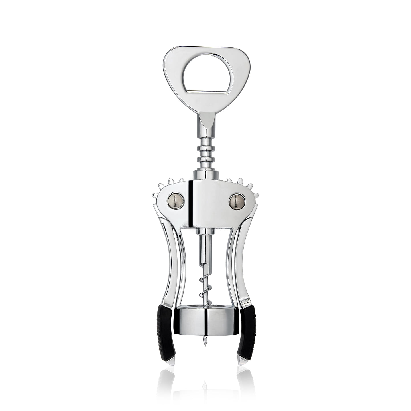 True Spiral Winged Corkscrew, Self Centering Worm, Bottle Opener, Rubber Grip Arms 1 each