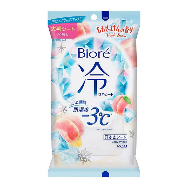 花王 碧柔 降温 湿巾 桃子味 20枚入