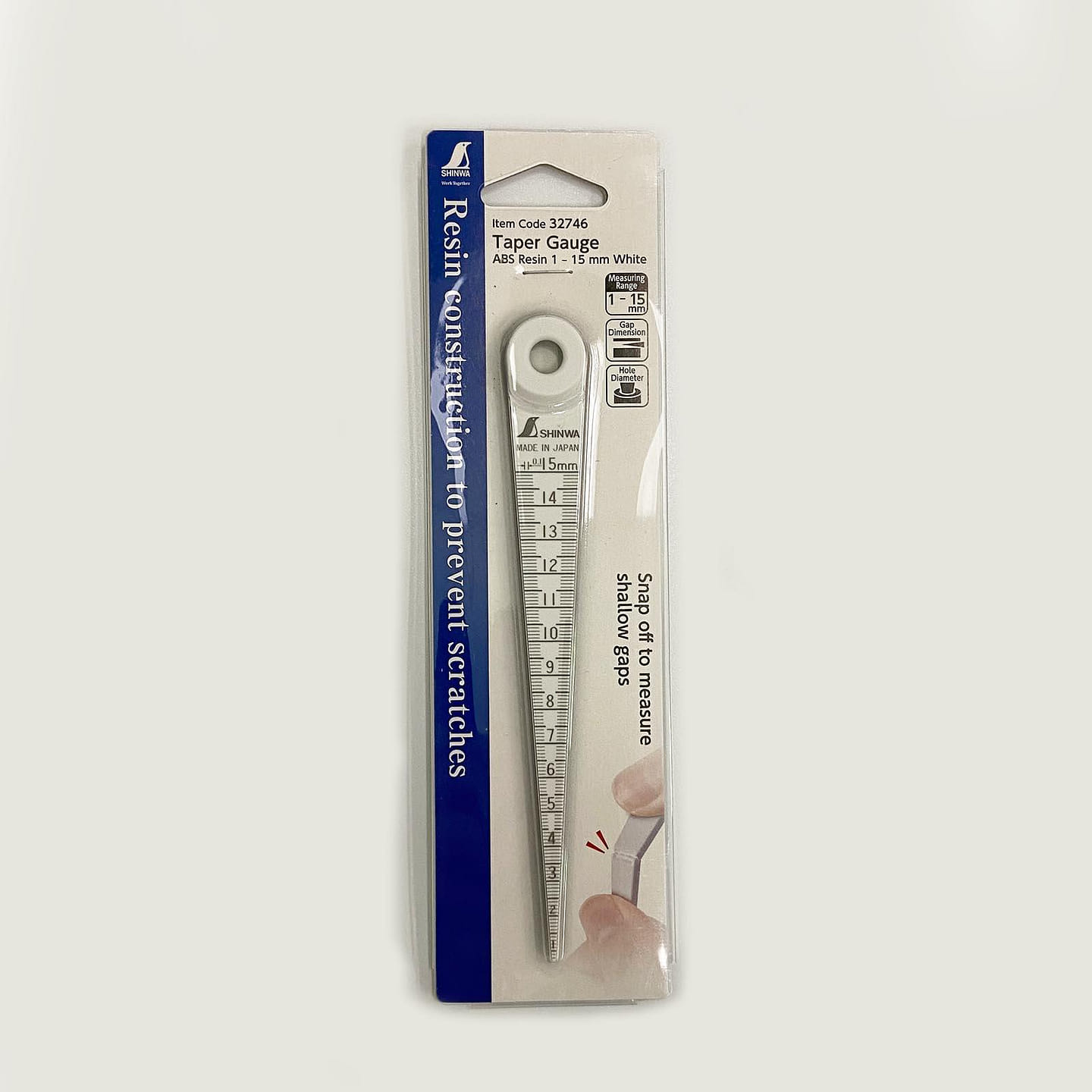 Shinwa Japanese Taper Gauge ABS Resin 1-15mm 0 count