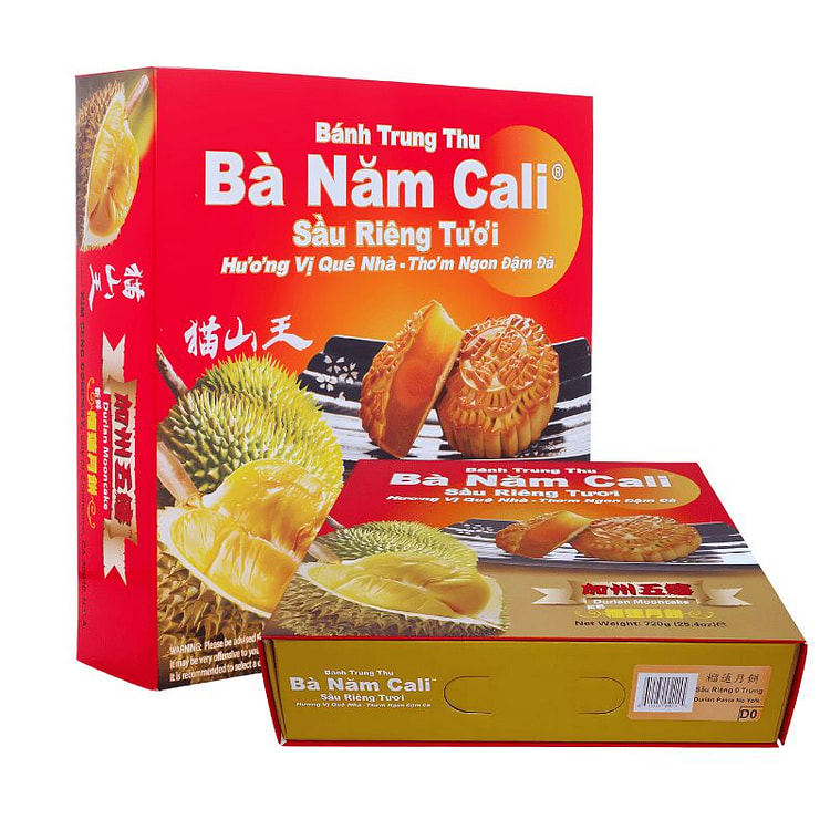 Bánh Trung Thu Bà Năm Cali Sầu Riêng 0 Trứng 25.4 oz