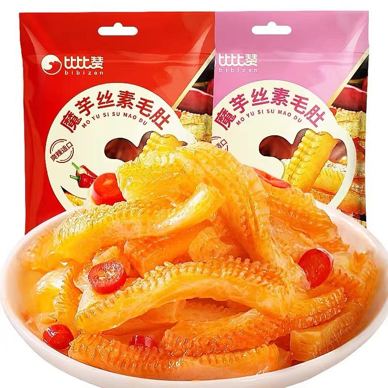 中国比比赞 魔芋爽素毛肚麻辣条味魔芋丝小零食夜宵小吃休闲食品大礼包 【约20小包】香辣味 180 克