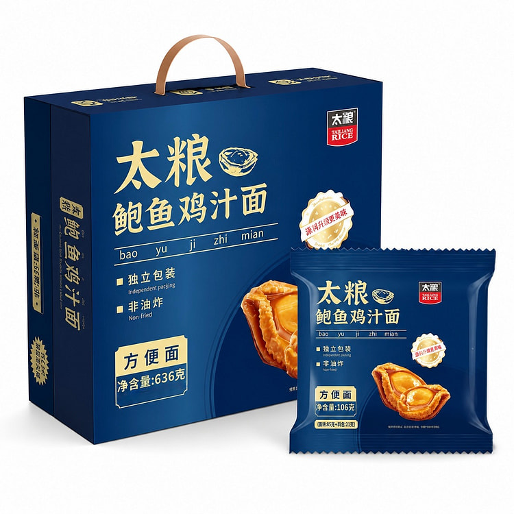 太粮 鲍鱼鸡汁港式速食方便面 非油炸（6pcs） 636 克