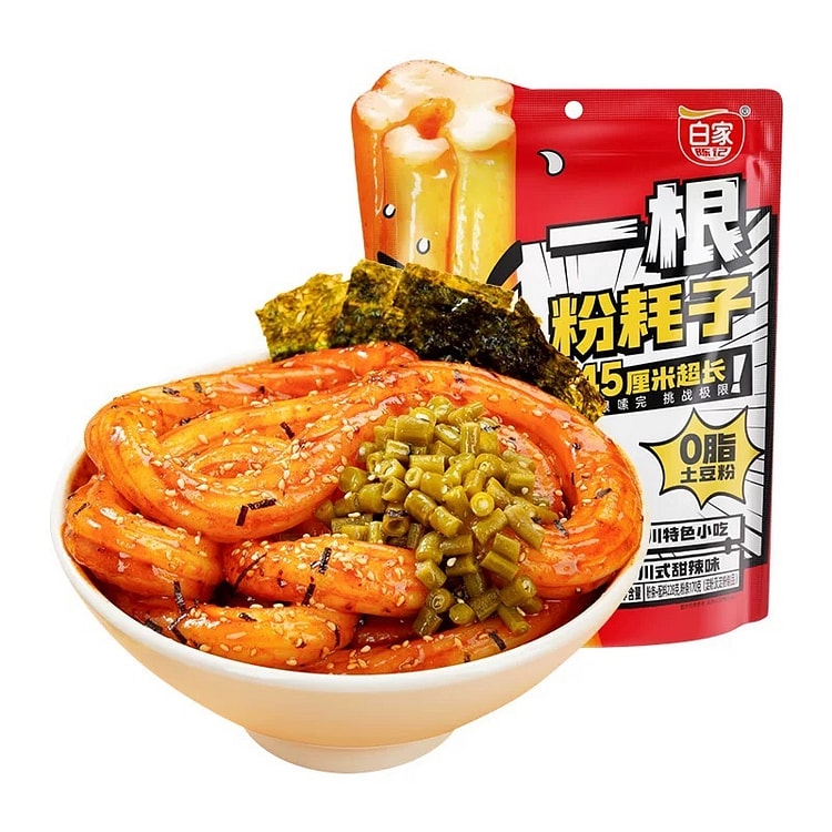 白家陈记一根粉耗子 甜辣味土豆粗粉条懒人速食