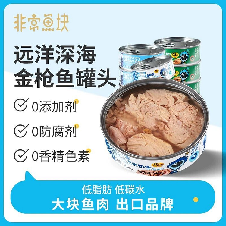 非常鱼块 水浸油浸 金枪鱼罐头*4罐