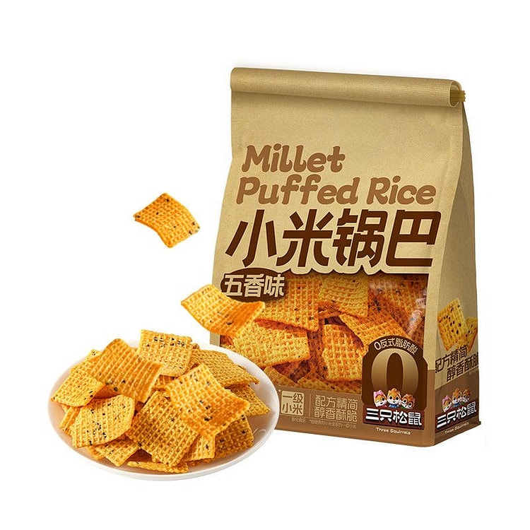 三只松鼠小米锅巴五香味休闲解馋小零食500g 500 克