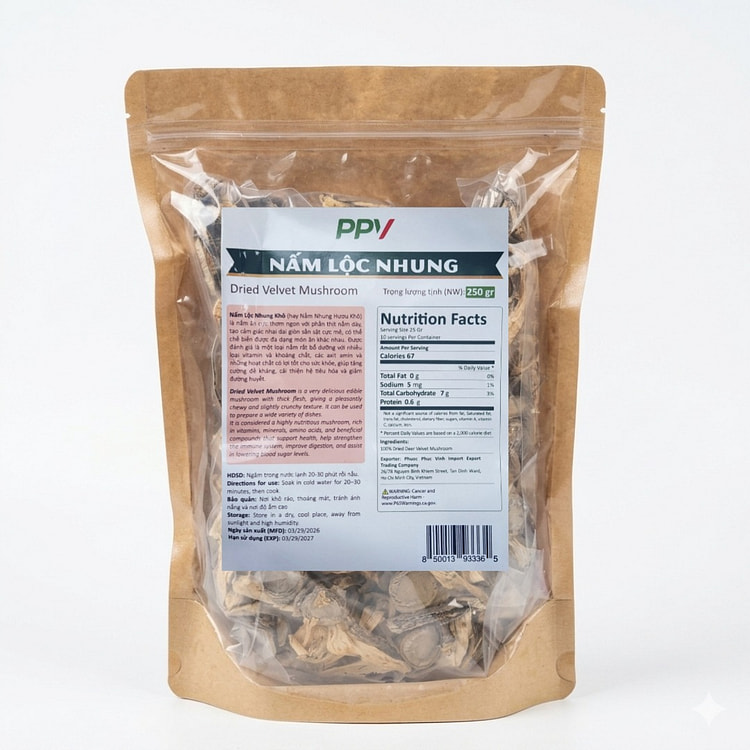 Dried Velvet Mushroom 250 g