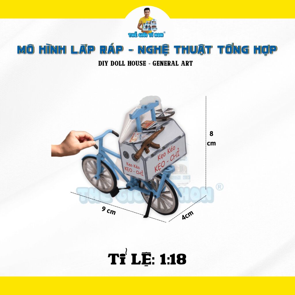 Mô Hình Tự Lắp Ráp - Mô Hình Hàng Rong - Xe Kẹo Kéo 1 hộp