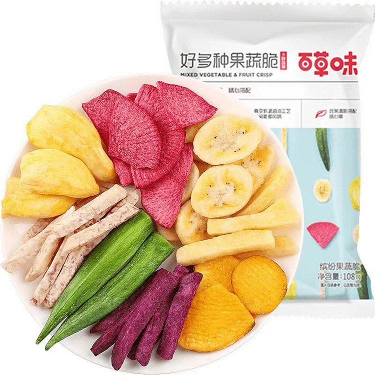 百草味好多种果蔬脆108g*1果蔬干休闲零食混合装 (min 2)