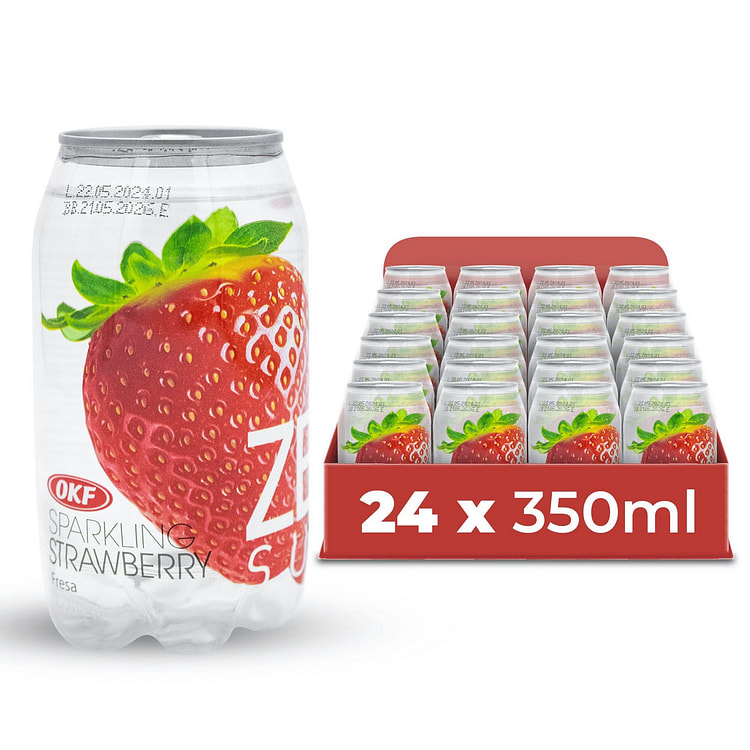 OKF Sparkling Juice Water Beverage Strawberry 24pk