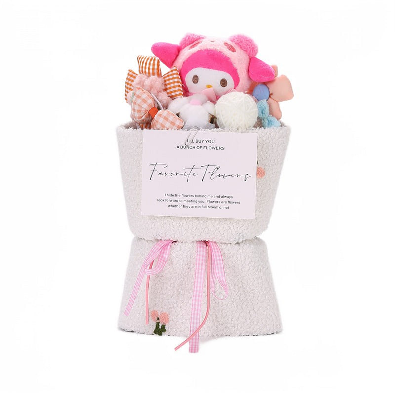 【礼品精选】三丽鸥毛绒玩偶花束成品 玫瑰花公仔 生日/情侣/节日礼物 美乐蒂 My Melody 1 份