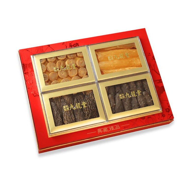 九龍堂 羊肚菌花胶海参干贝四拼礼盒送礼参茸海味 1 盒