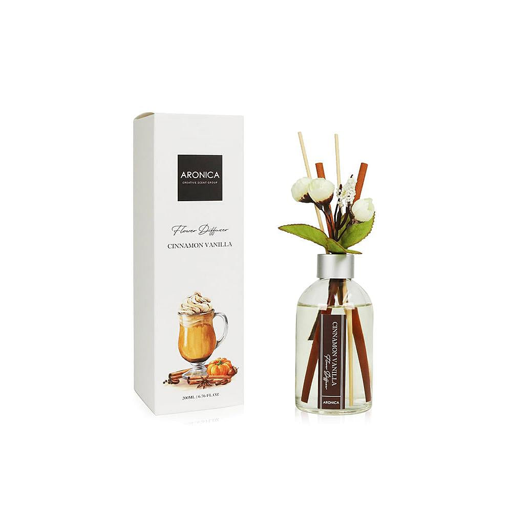 ARONICA Flower Diffuser – Cinnamon Vanilla 200mL(6.76 fl oz) 1 each