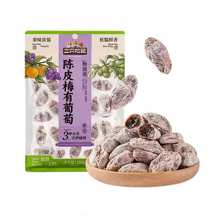 三只松鼠 陈皮梅有葡萄 100g*1袋 100 克