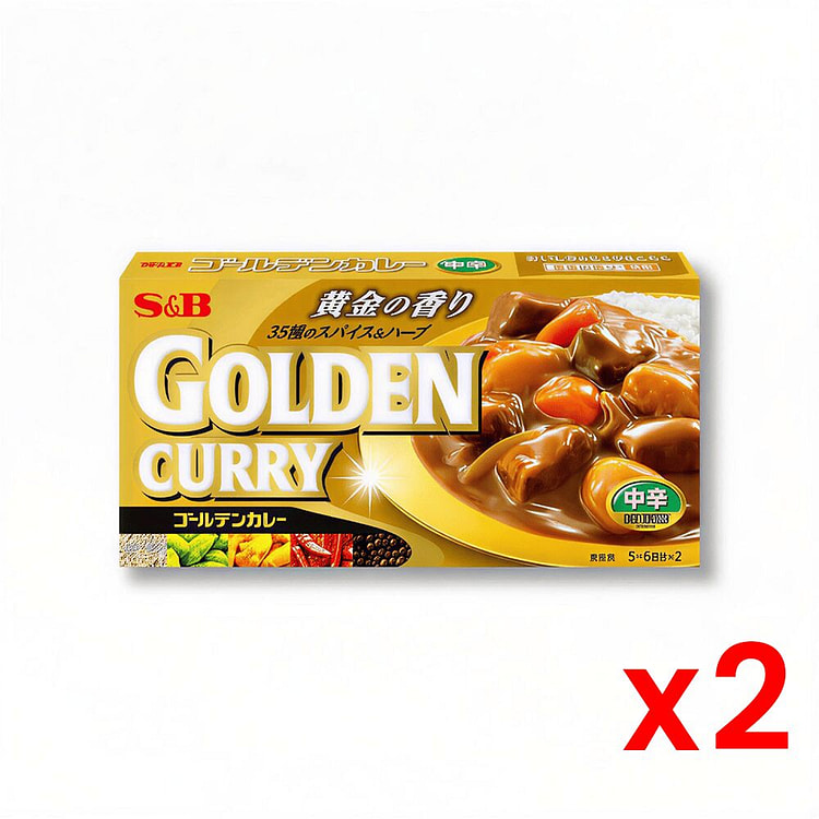 S&B Golden Curry Seasoning Cubes Med Spicy:3 x2 198 g