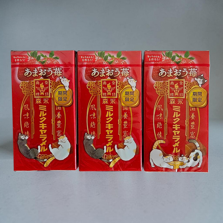 Morinaga Milk Caramels Amaou Strawberry Flavor 58.2 g*3 pack