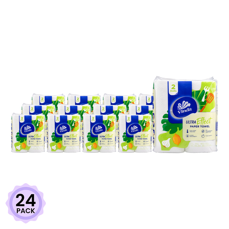 Vinda Ultra effect paper towel 2 rolls 1 count*24 pack