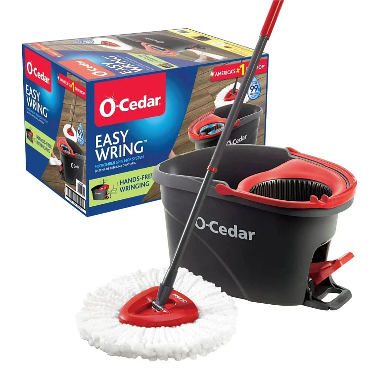 O-Cedar EasyWring 旋转拖把和水桶 1 盒