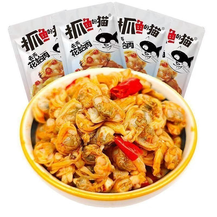 Zhua Yu De Mao Spicy Clam Meat Snack, 8g*10 Packs 80 g