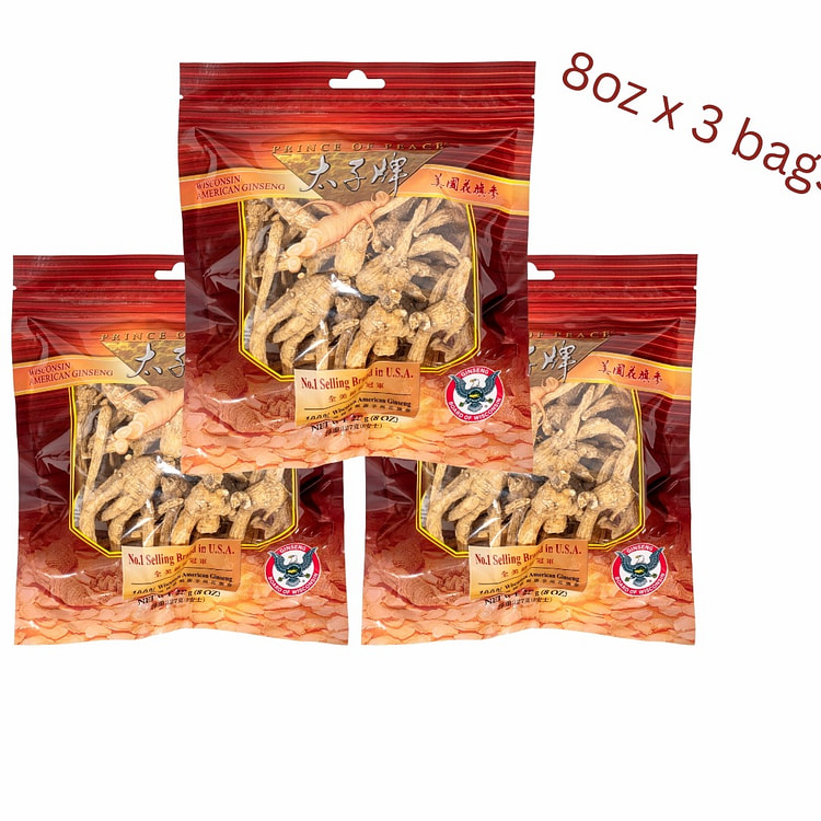 太子牌威州花旗參袋裝原枝8安士 X 3 包 1 个