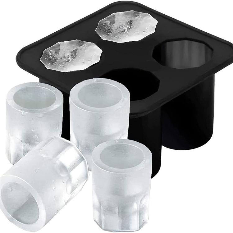 Silicone Ice Cup Mold 4 Cavity Ice Shot Glass 1 each