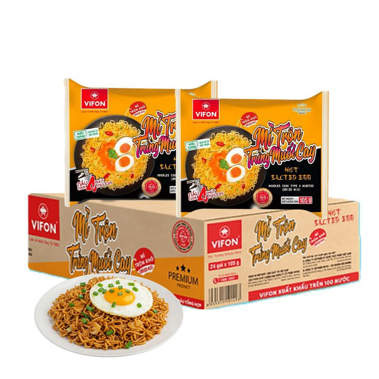VIFON Mì Trộn Trứng Muối Lạ Miệng (Thùng 24 Gói)