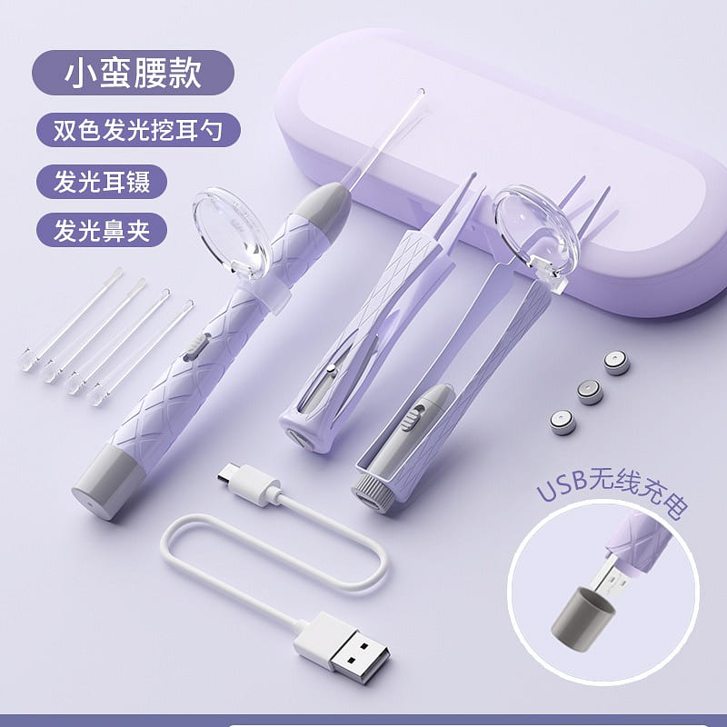 Ear cleaning tool with light, soft tip, and safety 1 pack
