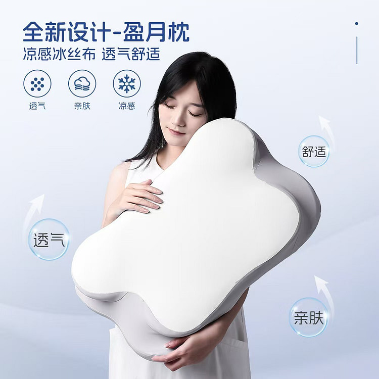 记忆棉枕头高回弹舒适睡眠高枕低枕2合1 白灰色 1 个